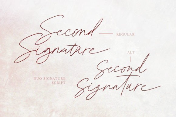 Second Signature - Duo Script: A Stylish Handwritten Font for Business Branding